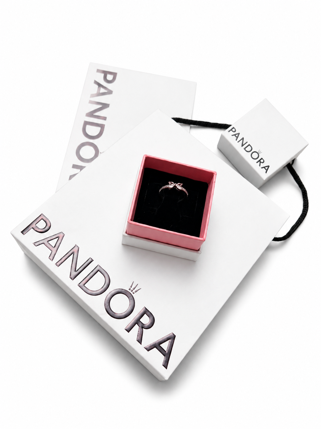Pink Bow Pandora žiedas